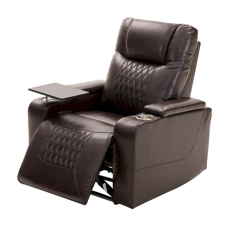 Fauteuil inclinable électrique en similicuir avec port de chargement USB