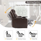 Fauteuil inclinable électrique en similicuir avec port de chargement USB