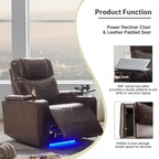 Fauteuil inclinable électrique en similicuir avec port de chargement USB