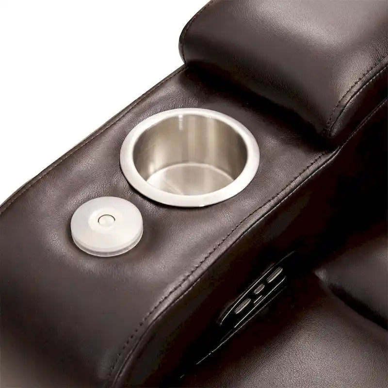 Fauteuil inclinable électrique en similicuir avec port de chargement USB