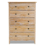 Commode en bois massif à 5 tiroirs Greenport Coastal