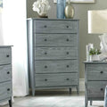 Commode en bois massif à 5 tiroirs Greenport Coastal