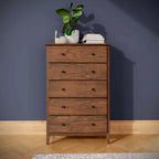 Commode en bois massif à 5 tiroirs Greenport Coastal