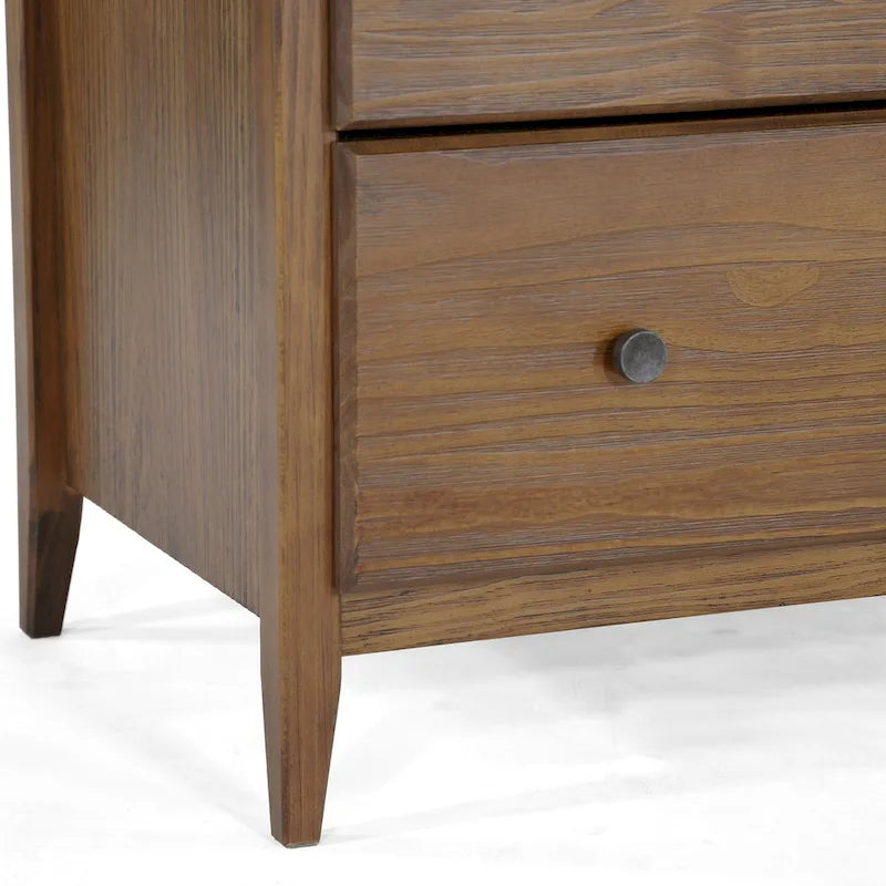 Commode en bois massif à 5 tiroirs Greenport Coastal