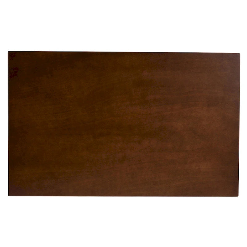 Table à manger rectangulaire en bois, style transitionnel du milieu du siècle