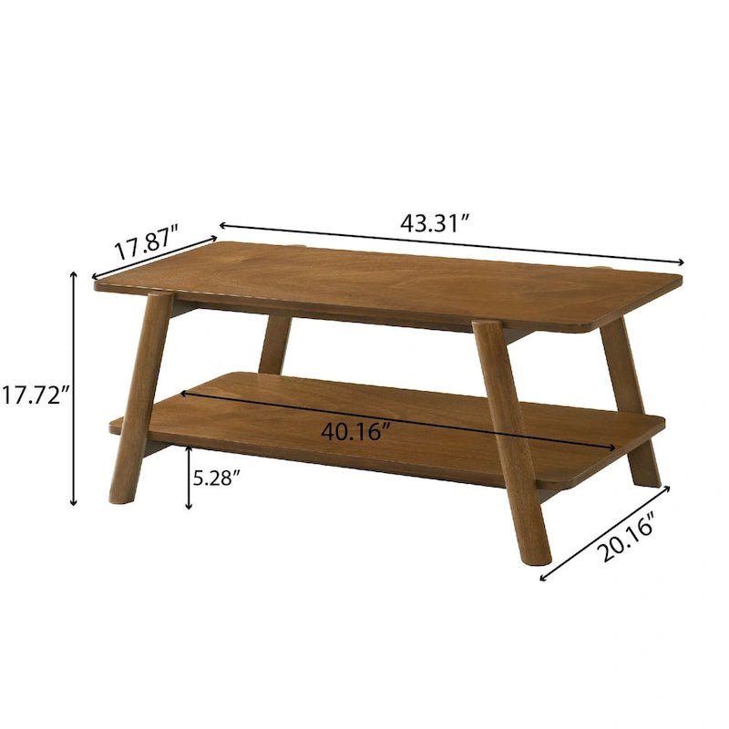 Table basse étagère en bois moderne du milieu du siècle Metz