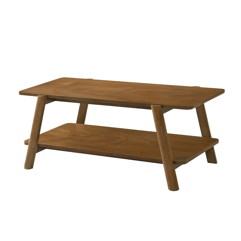Table basse étagère en bois moderne du milieu du siècle Metz