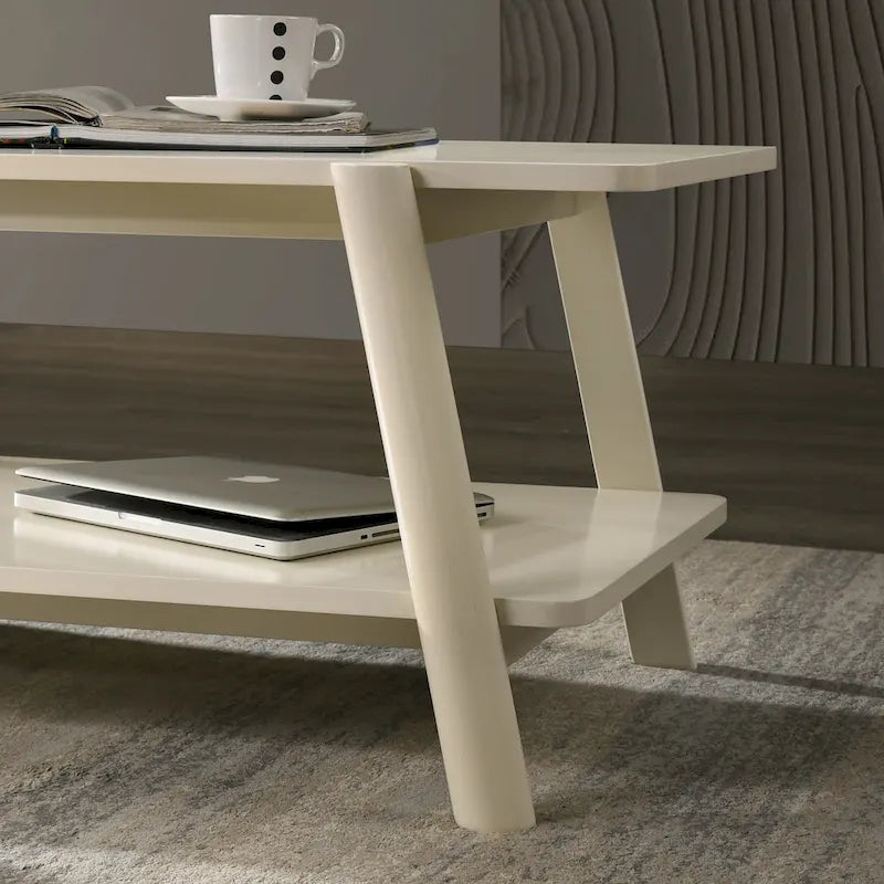 Table basse étagère en bois moderne du milieu du siècle Metz