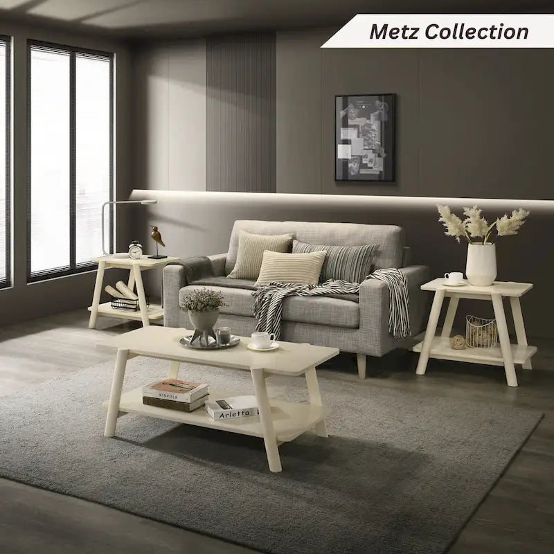 Table basse étagère en bois moderne du milieu du siècle Metz