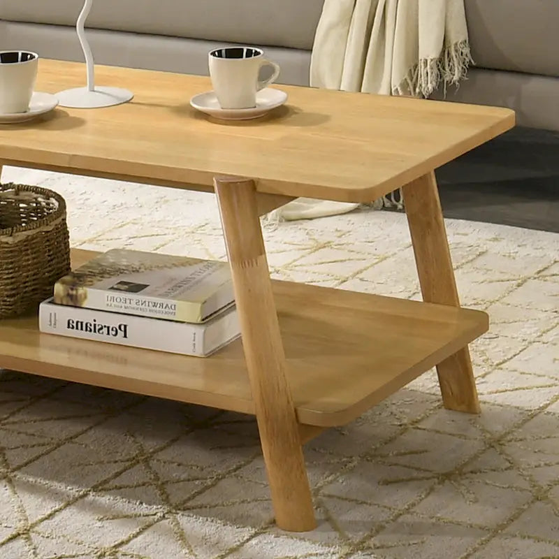 Table basse étagère en bois moderne du milieu du siècle Metz