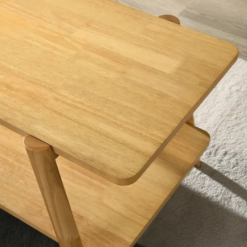 Table basse étagère en bois moderne du milieu du siècle Metz