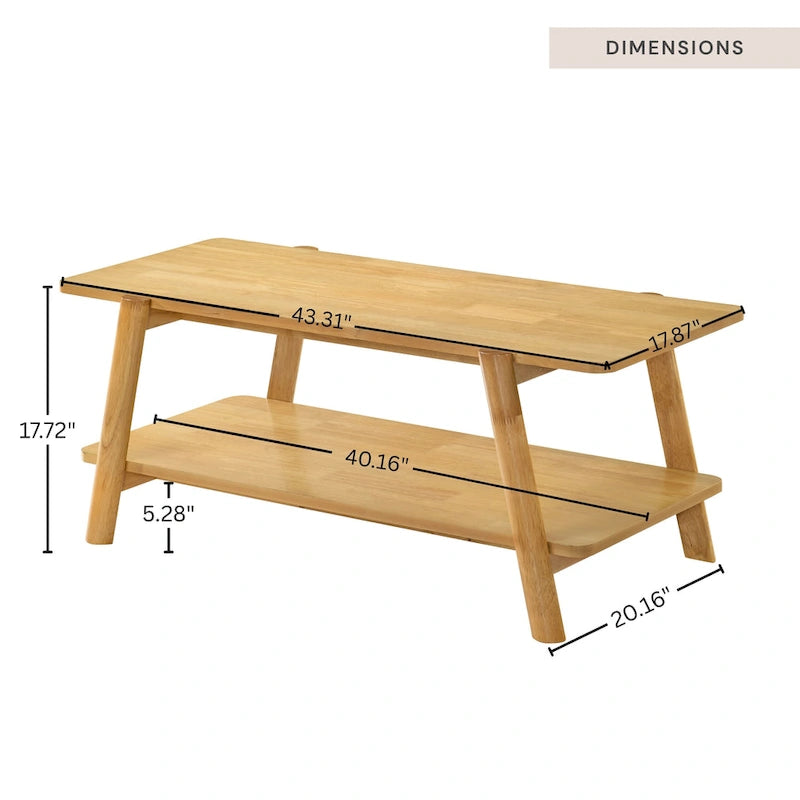 Table basse étagère en bois moderne du milieu du siècle Metz
