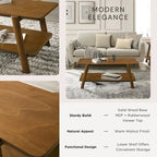 Table basse étagère en bois moderne du milieu du siècle Metz