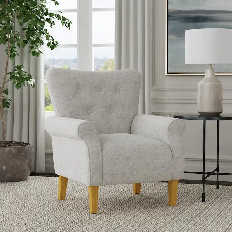 Fauteuil d'appoint à accoudoirs arrondis