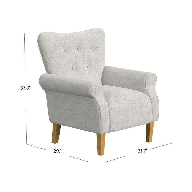 Fauteuil d'appoint à accoudoirs arrondis
