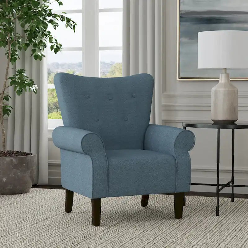 Fauteuil d'appoint à accoudoirs arrondis