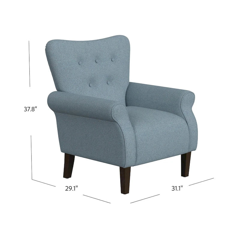 Fauteuil d'appoint à accoudoirs arrondis