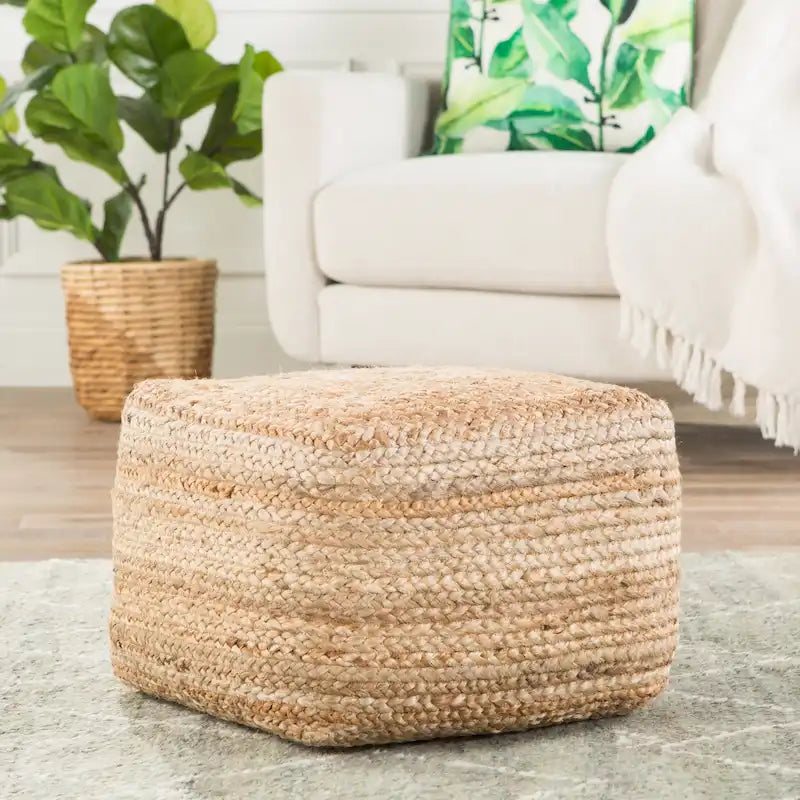 Pouff/Repose-pieds en jute Saba Square