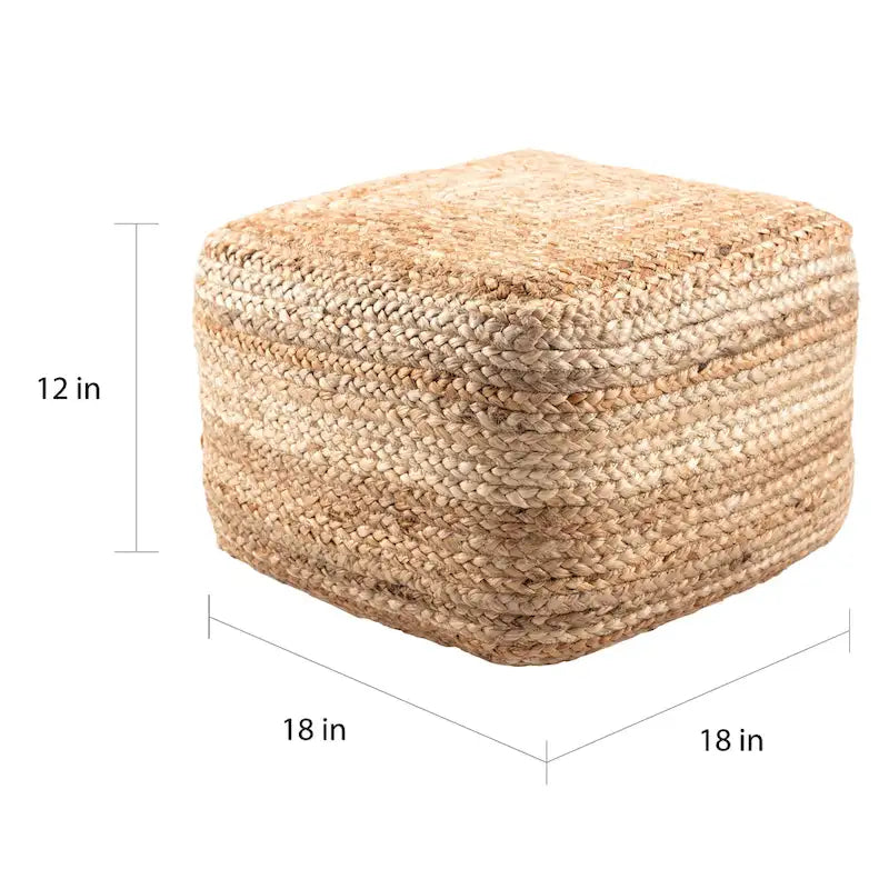 Pouff/Repose-pieds en jute Saba Square