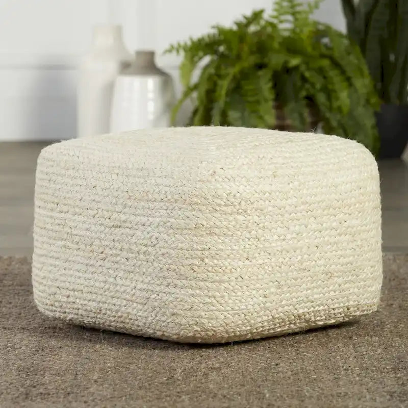 Pouff/Repose-pieds en jute Saba Square