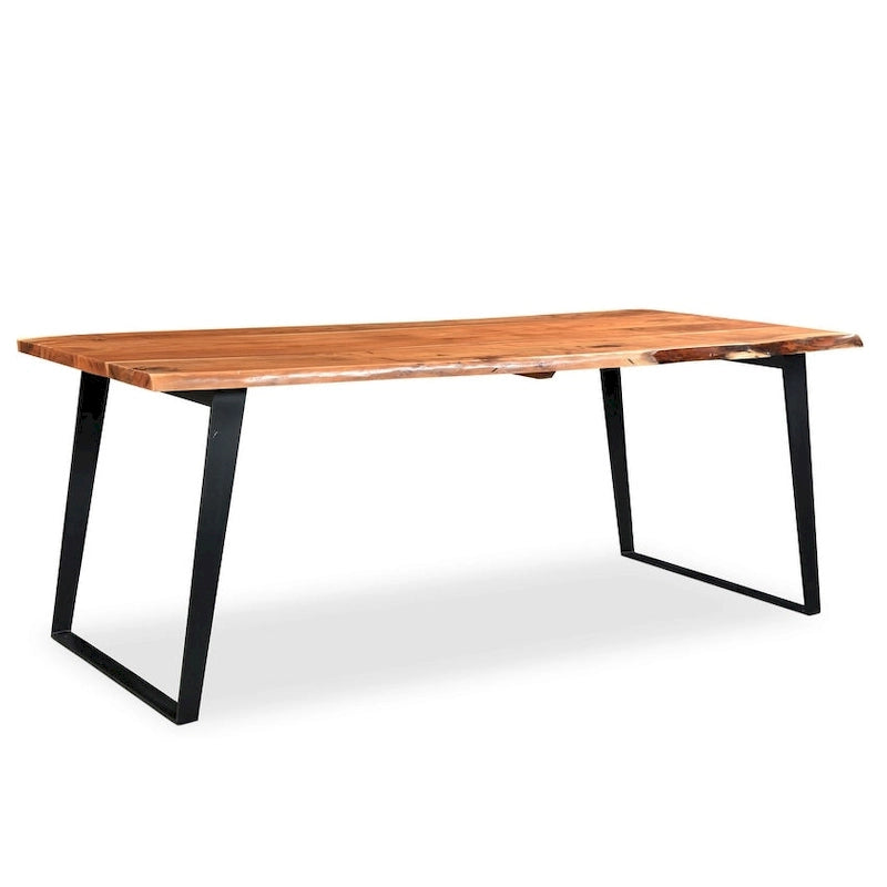 Table de salle à manger en bois massif à bord brut