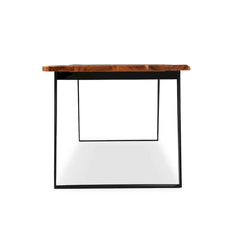 Table de salle à manger en bois massif à bord brut