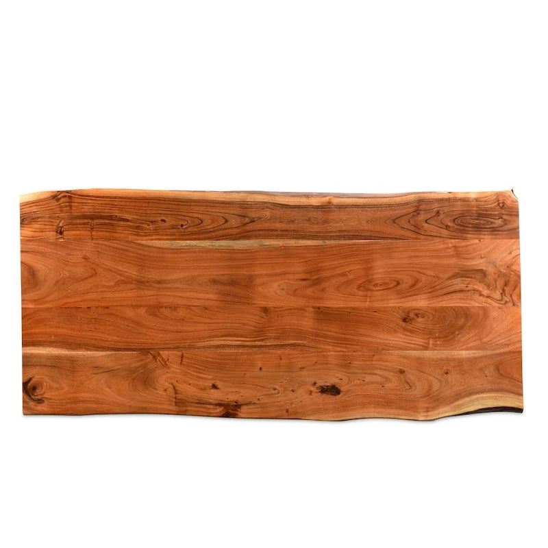 Table de salle à manger en bois massif à bord brut