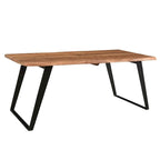 Table de salle à manger en bois massif à bord brut
