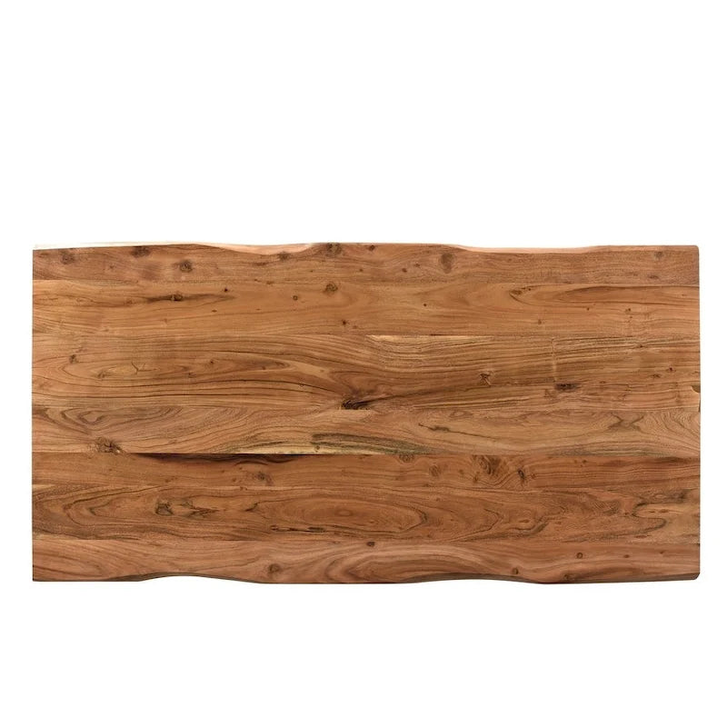 Table de salle à manger en bois massif à bord brut
