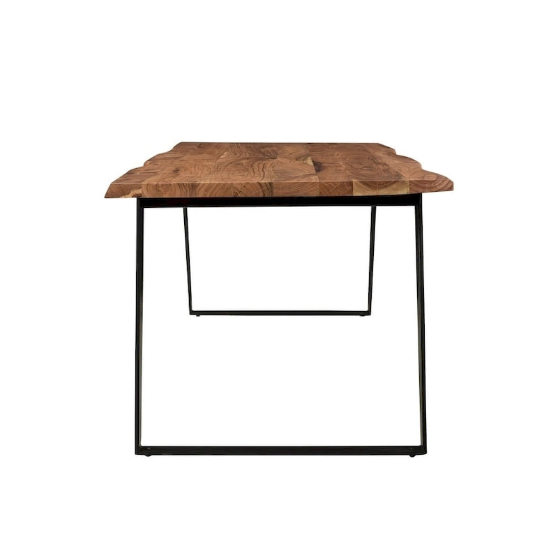 Table de salle à manger en bois massif à bord brut