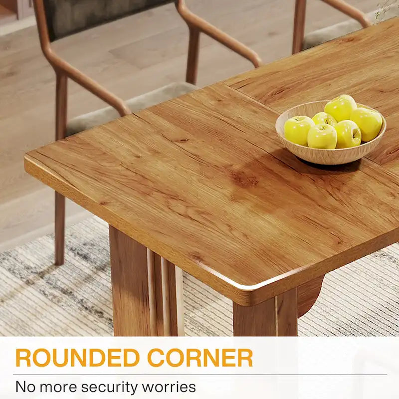 Table à manger rectangulaire de 70,89 po pour 6 à 8 personnes, table de cuisine moderne et simple en bois