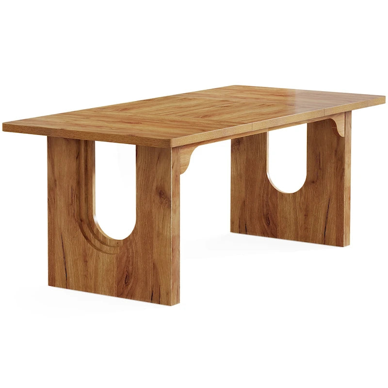 Table à manger rectangulaire de 70,89 po pour 6 à 8 personnes, table de cuisine moderne et simple en bois