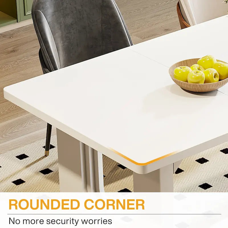 Table à manger rectangulaire de 70,89 po pour 6 à 8 personnes, table de cuisine moderne et simple en bois