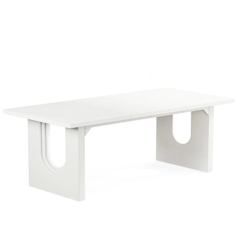 Table à manger rectangulaire de 70,89 po pour 6 à 8 personnes, table de cuisine moderne et simple en bois