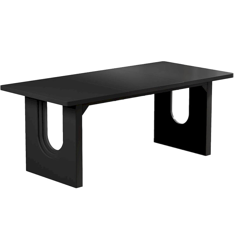 Table à manger rectangulaire de 70,89 po pour 6 à 8 personnes, table de cuisine moderne et simple en bois