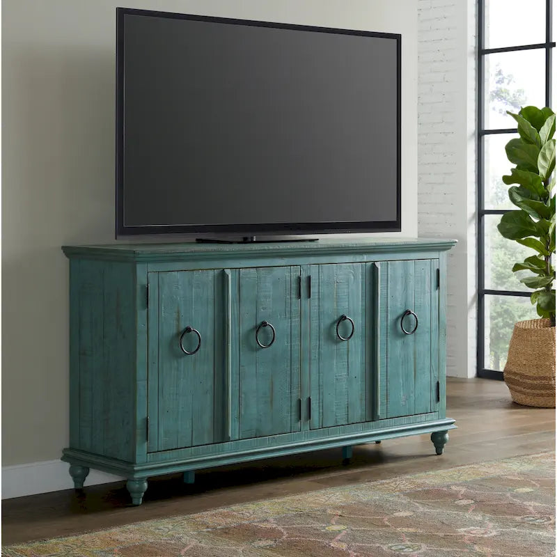 Meuble TV console en bois massif 65
