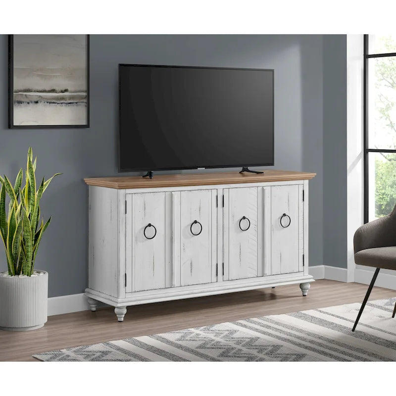 Meuble TV console en bois massif 65