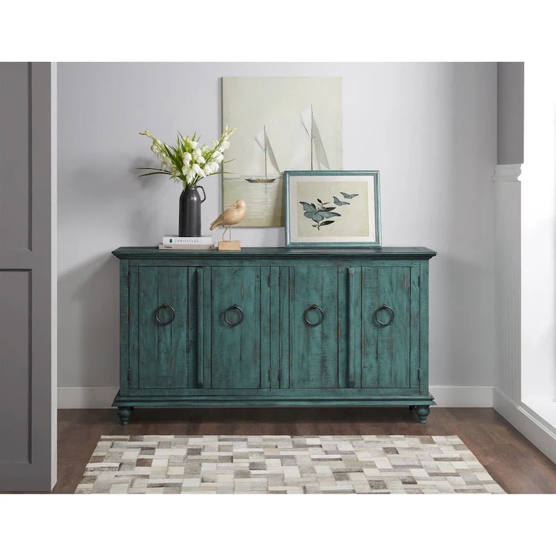 Meuble TV console en bois massif 65