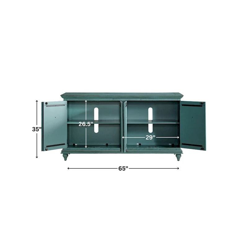Meuble TV console en bois massif 65