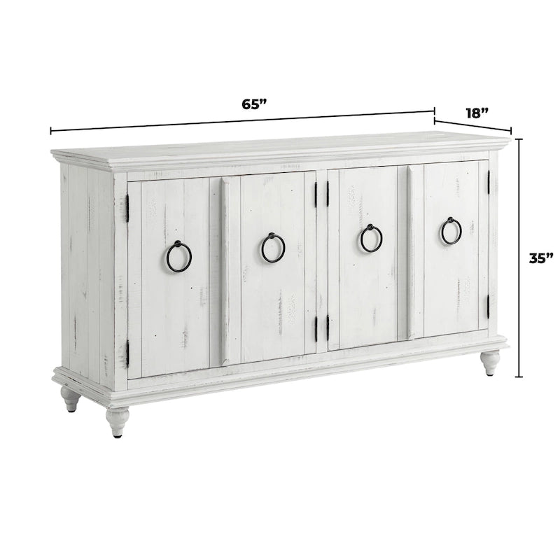 Meuble TV console en bois massif 65