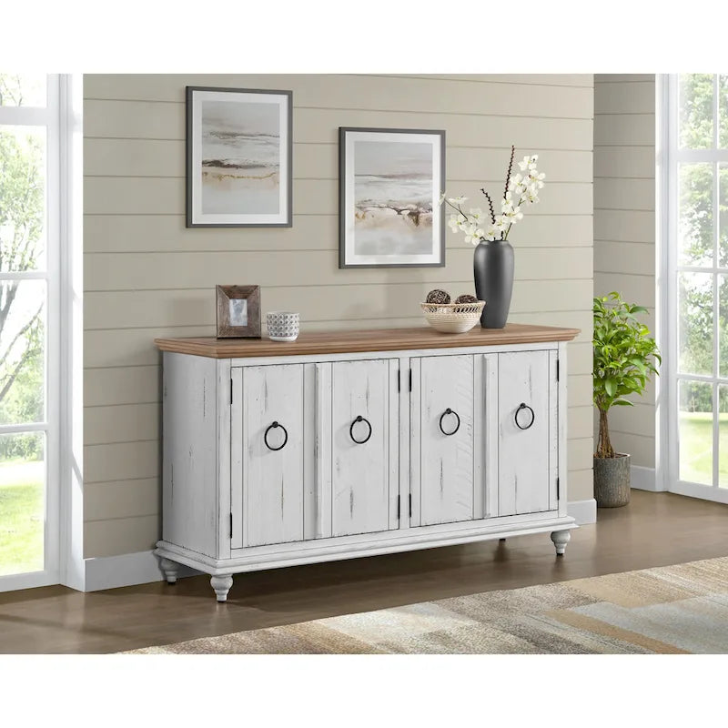 Meuble TV console en bois massif 65