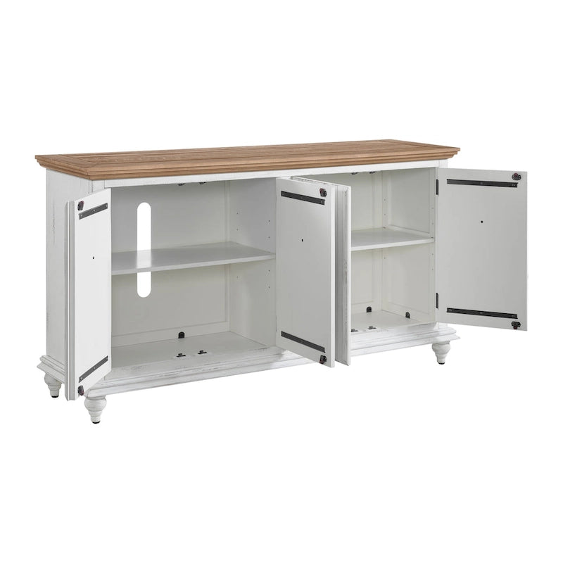Meuble TV console en bois massif 65
