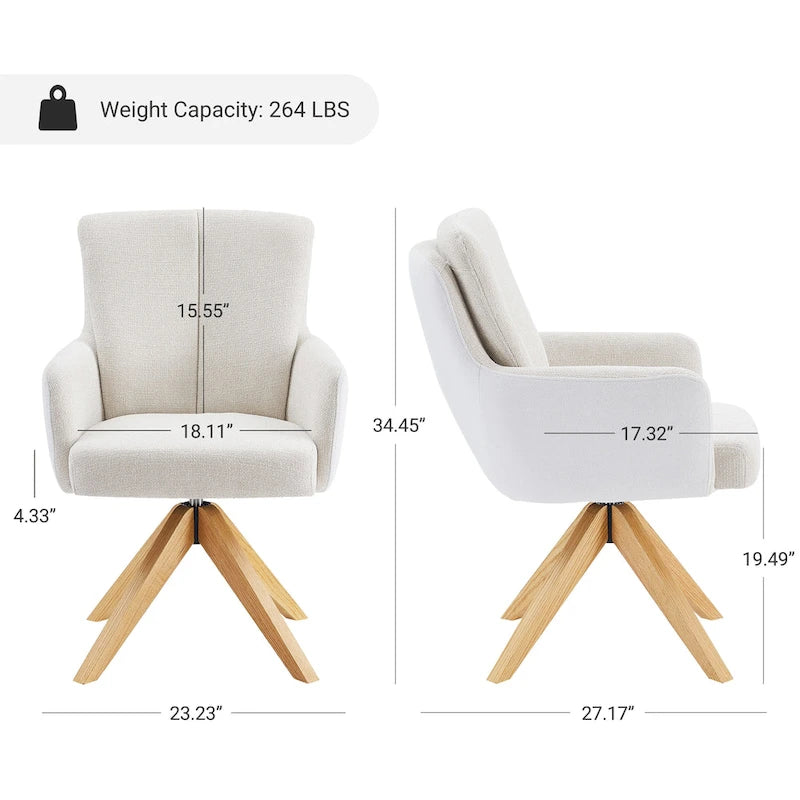 Chaise de bureau pivotante de style moderne du milieu du siècle