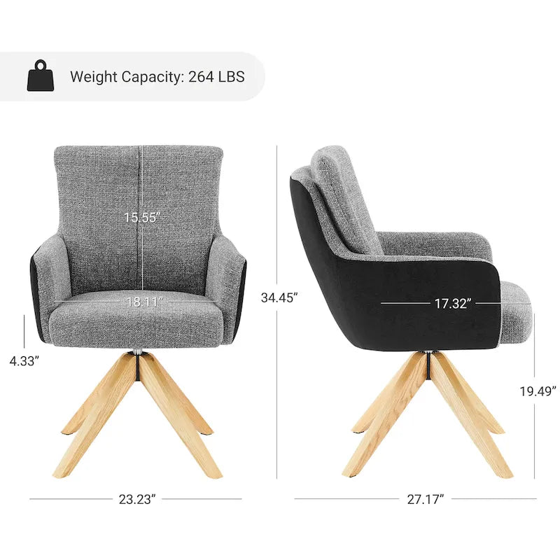 Chaise de bureau pivotante de style moderne du milieu du siècle