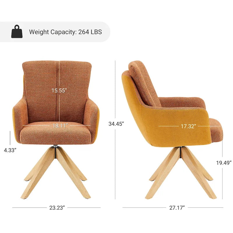 Chaise de bureau pivotante de style moderne du milieu du siècle