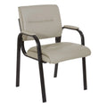 Chaise visiteur en similicuir et cadre finition noire