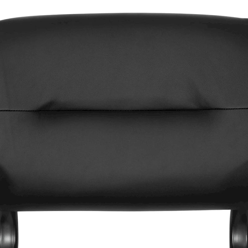 Chaise visiteur en similicuir et cadre finition noire