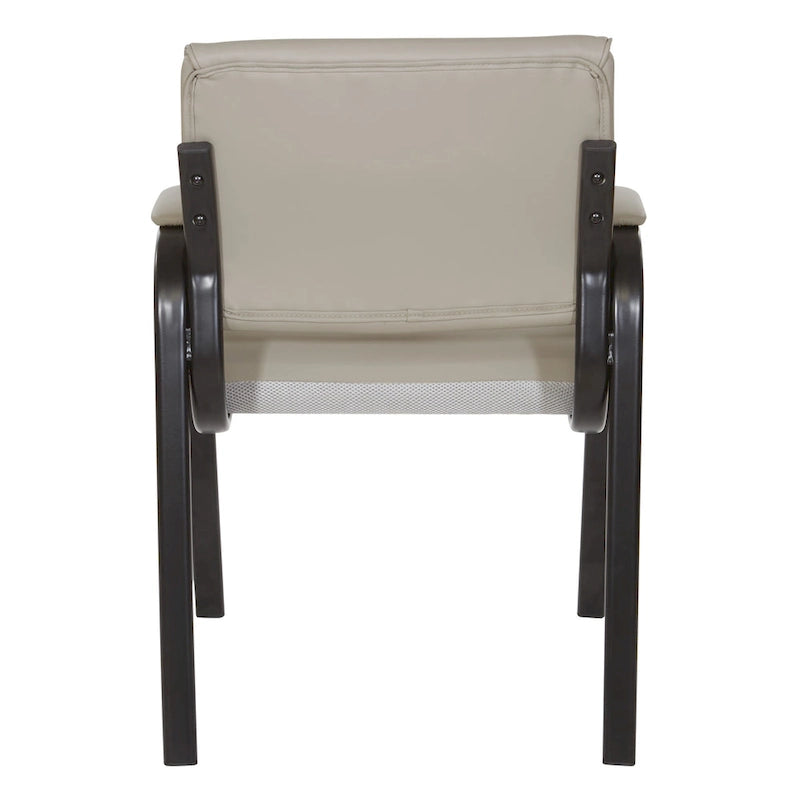 Chaise visiteur en similicuir et cadre finition noire