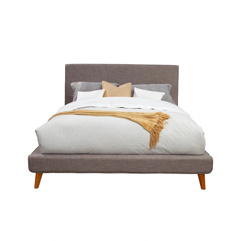 Lit plateforme rembourré gris foncé Hindon