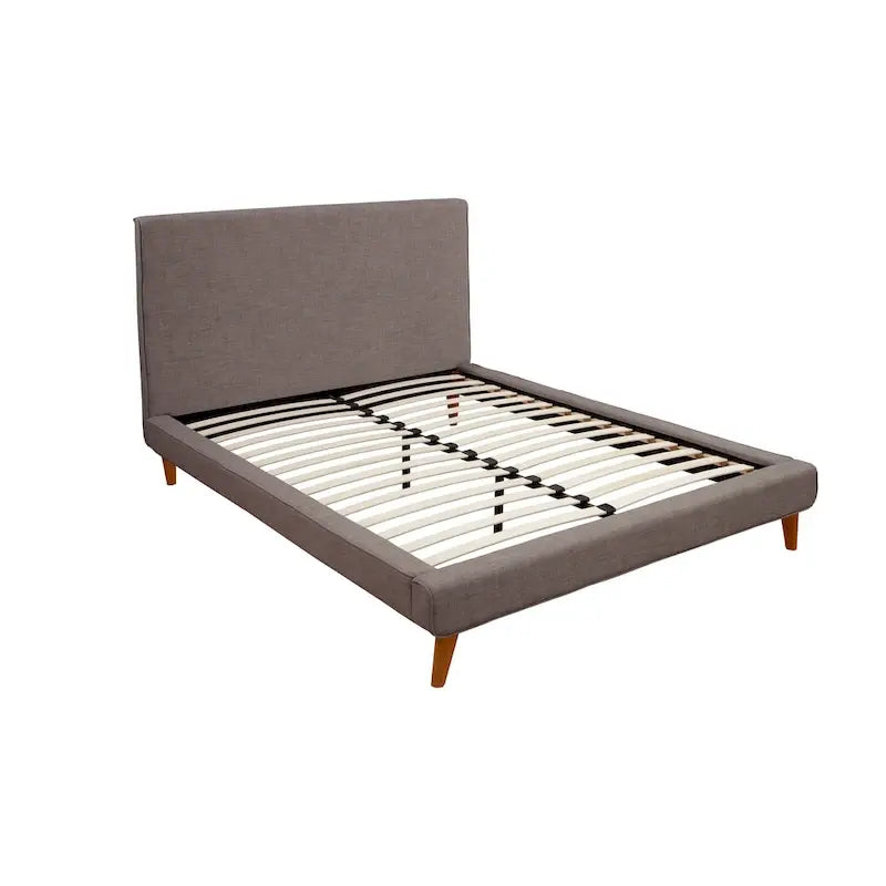 Lit plateforme rembourré gris foncé Hindon